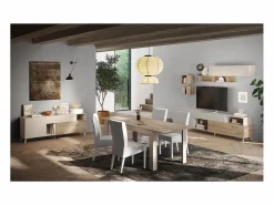 Online Calicosy Mueble TV 2 puertas, 1 cajón y 2 nichos L180 cm - MALA Crema