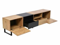 ModernLuxe Mueble TV 190cm - 2 puertas + 2 cajones + 2 compartimentos - estilo industrial - Natural