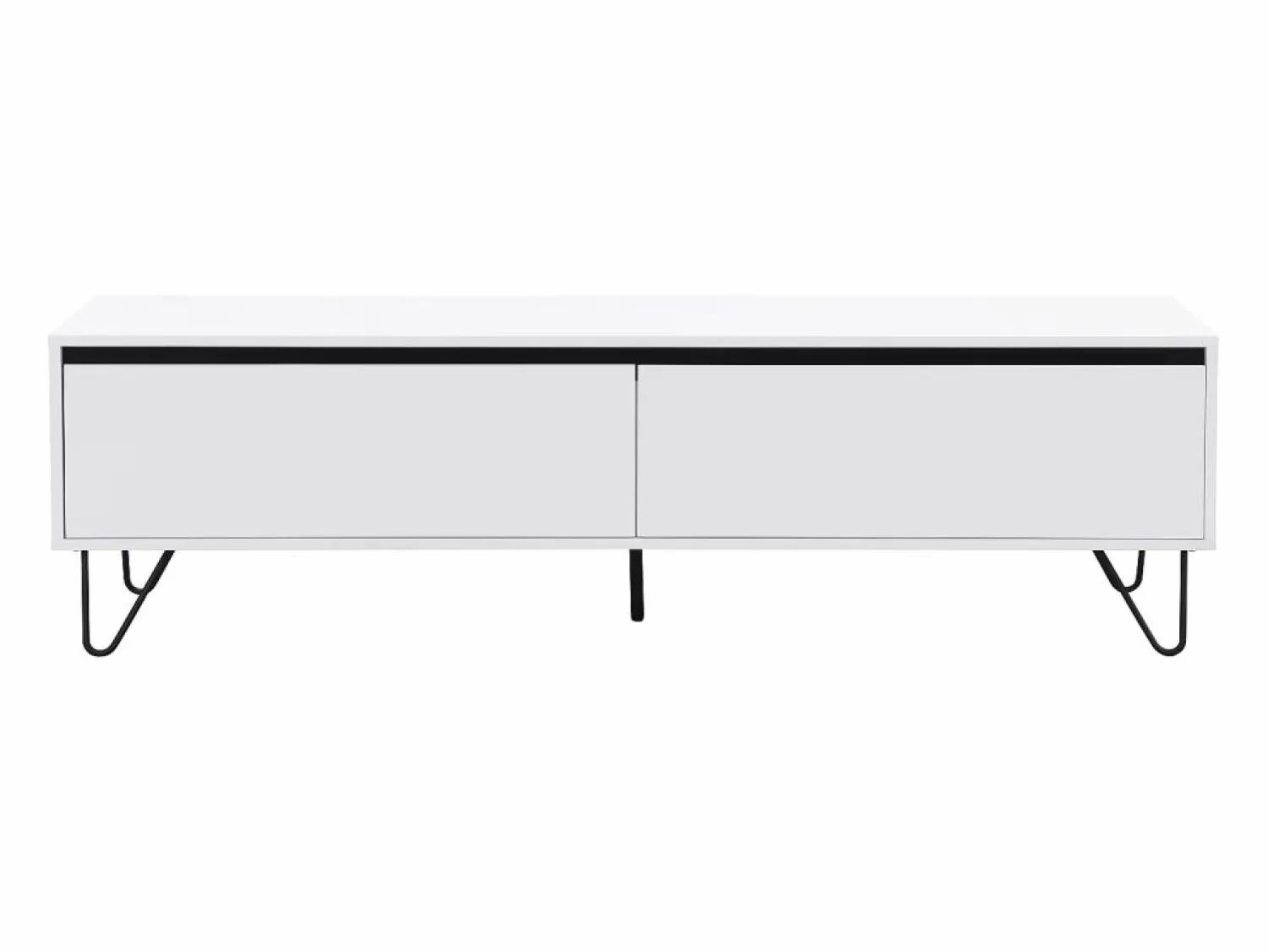 Clearance Mueble TV con 2 cajones de MDF y acero - y negro - ABUJA Mueble Tv
