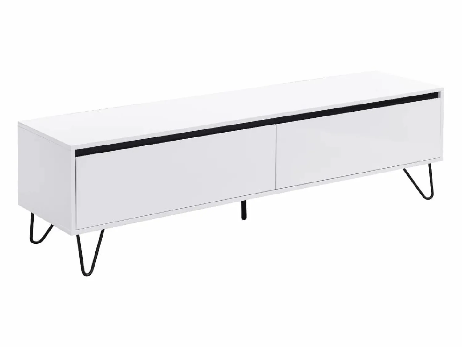 Clearance Mueble TV con 2 cajones de MDF y acero - y negro - ABUJA Mueble Tv