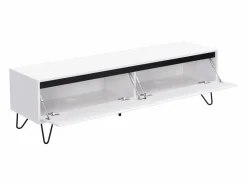 Clearance Mueble TV con 2 cajones de MDF y acero - y negro - ABUJA Mueble Tv