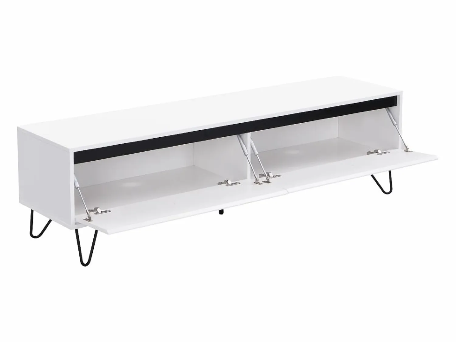 Clearance Mueble TV con 2 cajones de MDF y acero - y negro - ABUJA Mueble Tv