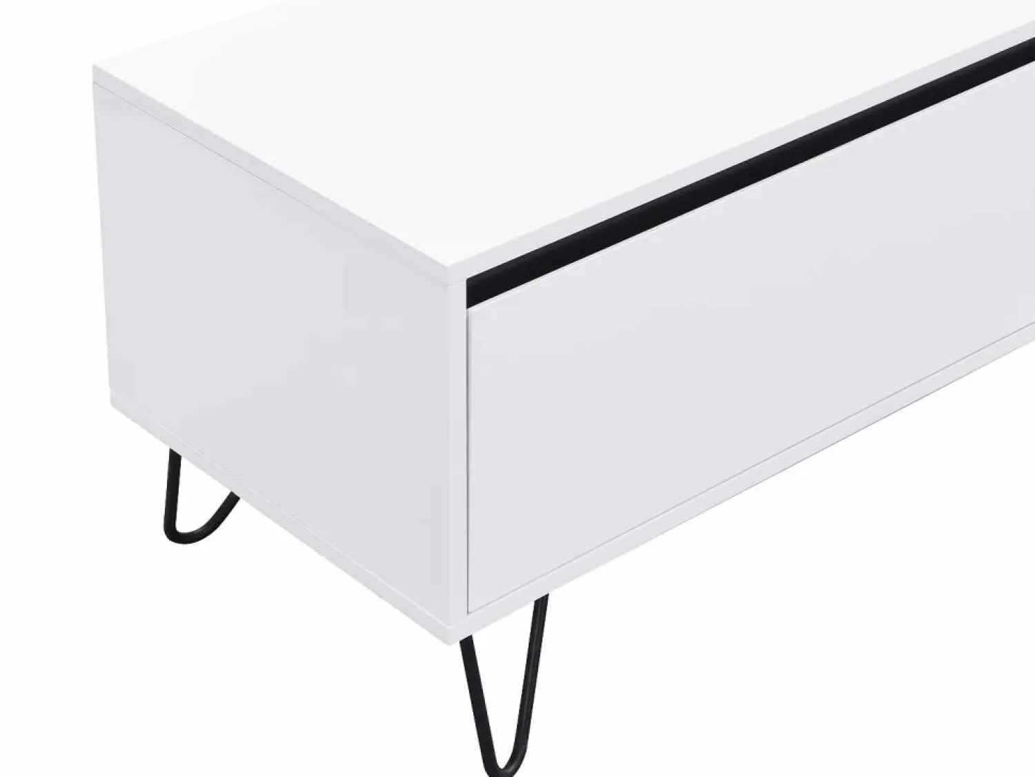 Clearance Mueble TV con 2 cajones de MDF y acero - y negro - ABUJA Mueble Tv