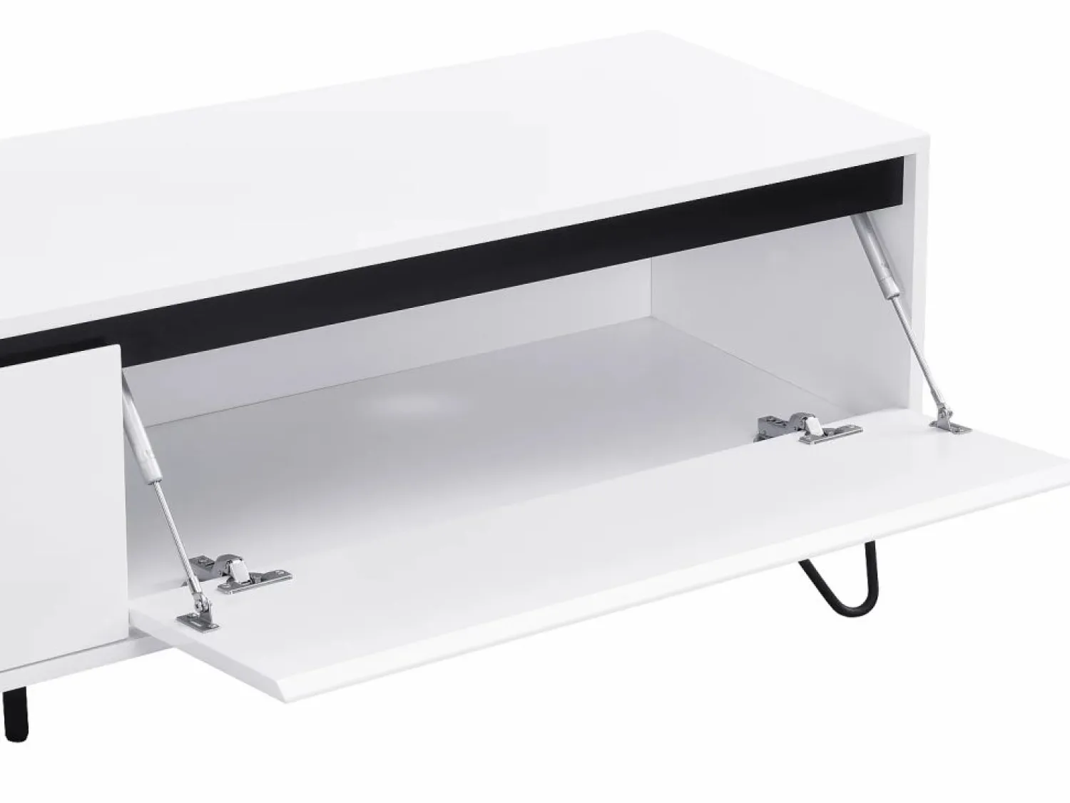 Clearance Mueble TV con 2 cajones de MDF y acero - y negro - ABUJA Mueble Tv