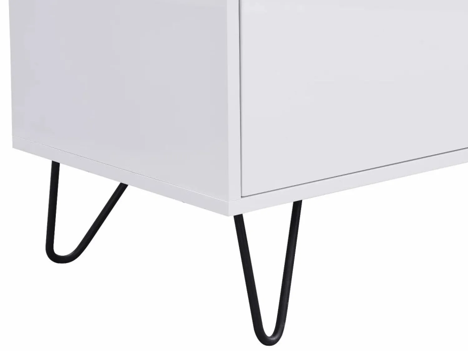 Clearance Mueble TV con 2 cajones de MDF y acero - y negro - ABUJA Mueble Tv