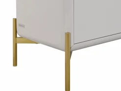 Online Vente-unique Mueble TV con 3 cajones de MDF - y dorado - LYBAKA Beige
