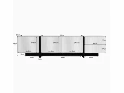 Clearance Mueble TV con 2 cajones y 3 puertas - 190 x 35 x 45 cm - Madera MDF y tableros de partículas - + negro Mueble Tv