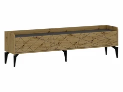Best Mueble TV con 3 puertas - Natural y antracita - MONALIA Mueble Tv