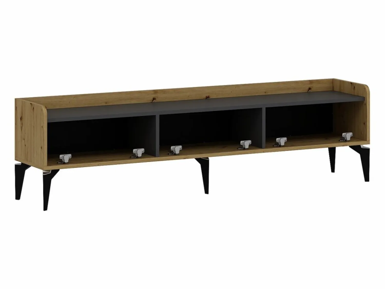 Best Mueble TV con 3 puertas - Natural y antracita - MONALIA Mueble Tv