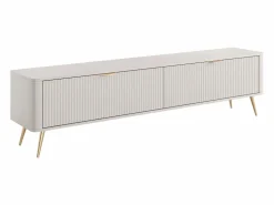 Vente-unique Mueble TV con 2 puertas de MDF - y dorado - ELONARIA de Pascal Morabito Beige