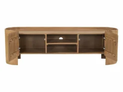 Clearance Mueble TV con 2 puertas y 2 huecos en madera de mango - Natural - ISLARA Mueble Tv