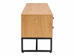 Clearance Miliboo Mueble TV con acabado de roble claro y metal negro 160 cm LOVATO Beige