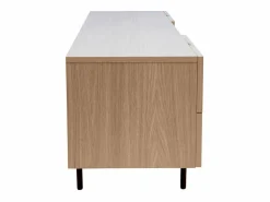 Outlet Mueble TV de diseño con armarios de madera de roble claro y metal negro 180 cm ALASKA Mueble Tv