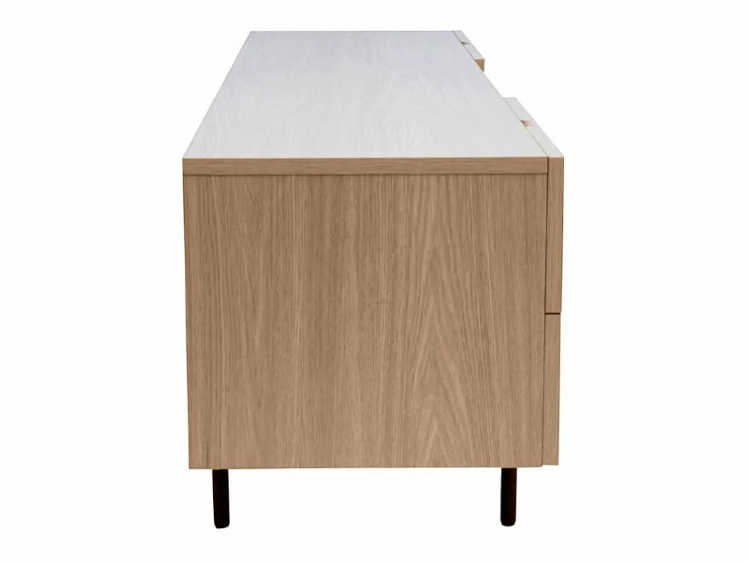 Outlet Mueble TV de diseño con armarios de madera de roble claro y metal negro 180 cm ALASKA Mueble Tv