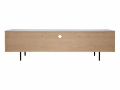 Outlet Mueble TV de diseño con armarios de madera de roble claro y metal negro 180 cm ALASKA Mueble Tv