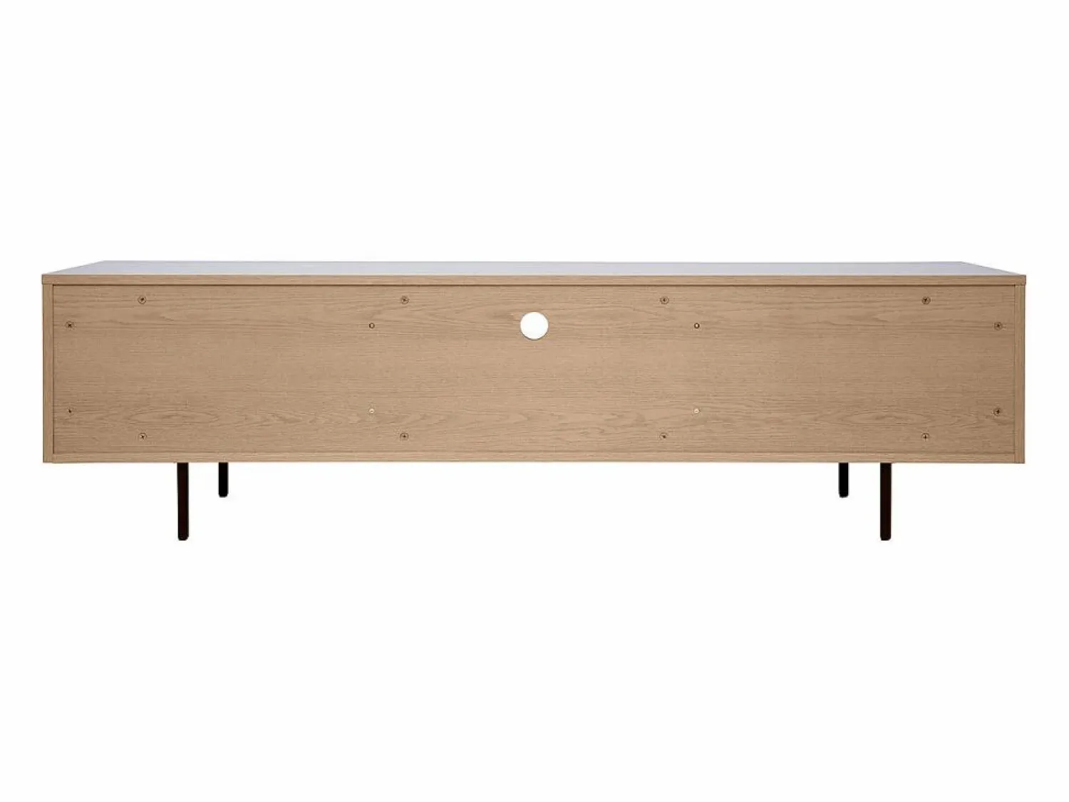 Outlet Mueble TV de diseño con armarios de madera de roble claro y metal negro 180 cm ALASKA Mueble Tv