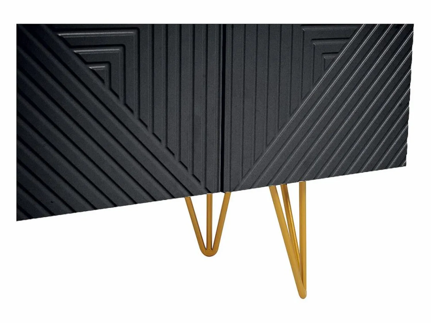 Clearance Mueble TV de diseño en y metal dorado 140 cm OZEN Mueble Tv