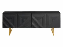 Clearance Mueble TV de diseño en y metal dorado 140 cm OZEN Mueble Tv