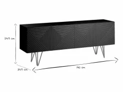 Clearance Mueble TV de diseño en y metal dorado 140 cm OZEN Mueble Tv