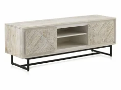 Mueble TV de madera de mango maciza en color patinado