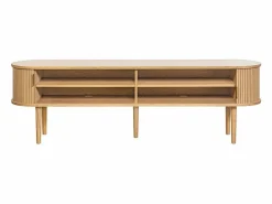 Sale Mueble TV de roble claro con almacenaje y 2 puertas correderas 180 cm EPIC Mueble Tv