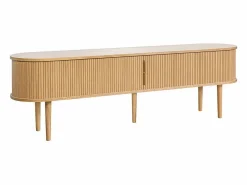 Sale Mueble TV de roble claro con almacenaje y 2 puertas correderas 180 cm EPIC Mueble Tv