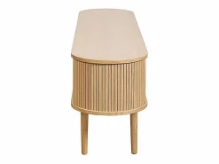 Sale Mueble TV de roble claro con almacenaje y 2 puertas correderas 180 cm EPIC Mueble Tv