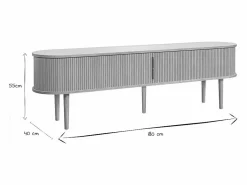 Sale Mueble TV de roble claro con almacenaje y 2 puertas correderas 180 cm EPIC Mueble Tv