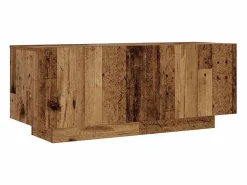 Clicnbuy Mueble TV luces LED madera ingeniería envejecida 200x35x40 cm