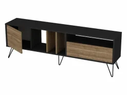Concept-Usine Mueble TV madera y dorado con almacenaje 180 cm BEARN Marru00f3n
