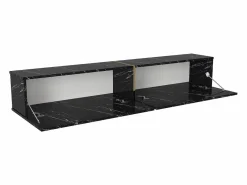 Vente-unique Mueble TV suspendido con 2 puertas - Efecto mármol - DINOMA