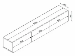 Online Mueble TV suspendido con 3 puertas - Efecto travertino - VIKILA Mueble Tv