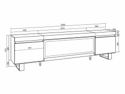 Outlet Skraut Home Mueble TV, Televisión, 208x35x57cm, Para TV hasta 80