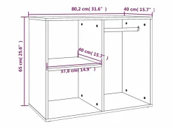 vidaxl Mueble vestidor madera contrachapada hormigón 80x40x65 cm