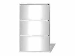 Best Mueble zapatero 3 niveles y espejo 63x17x102,5 cm ES408565 Blanco