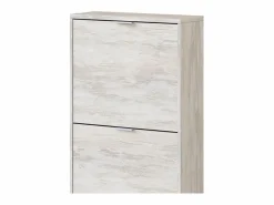 Mueble Zapatero 3 Puertas con Gran Capacidad con Acabado en Color Roble Blanqueado - Dim: 60 cm (Ancho) x 113 cm (Alto) x 22 cm (Fondo)