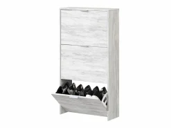 Mueble Zapatero 3 Puertas con Gran Capacidad con Acabado en Color Roble Blanqueado - Dim: 60 cm (Ancho) x 113 cm (Alto) x 22 cm (Fondo)