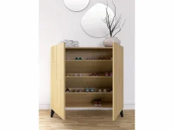 Discount Herdasa Mueble zapatero almacenaje - A87cm x L90cm x F27cm roble dorado patas – Bergen Negro