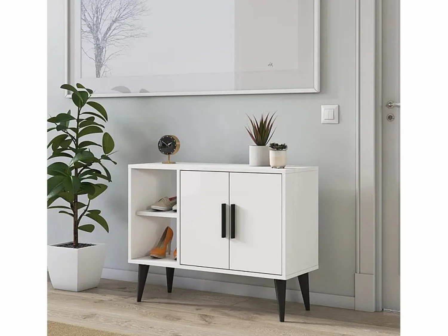 Sale Mueble zapatero moderno para recibidor y salón 90x35x70cm Arizona - Vajilla|Vajilla