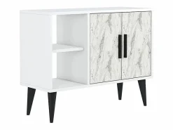 Clearance Mueble zapatero moderno para recibidor y salón 90x35x70cm Arizona - Efecto mármol Blanco