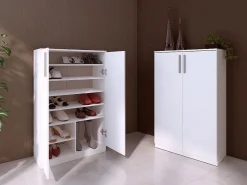 Online Vente-unique Mueble zapatero con 2 puertas en color MATHIAS Blanco
