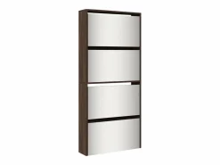 Clearance Mueble zapatero con espejo 4 niveles roble marrón 63x17x134 cm ES733772 Marru00f3n