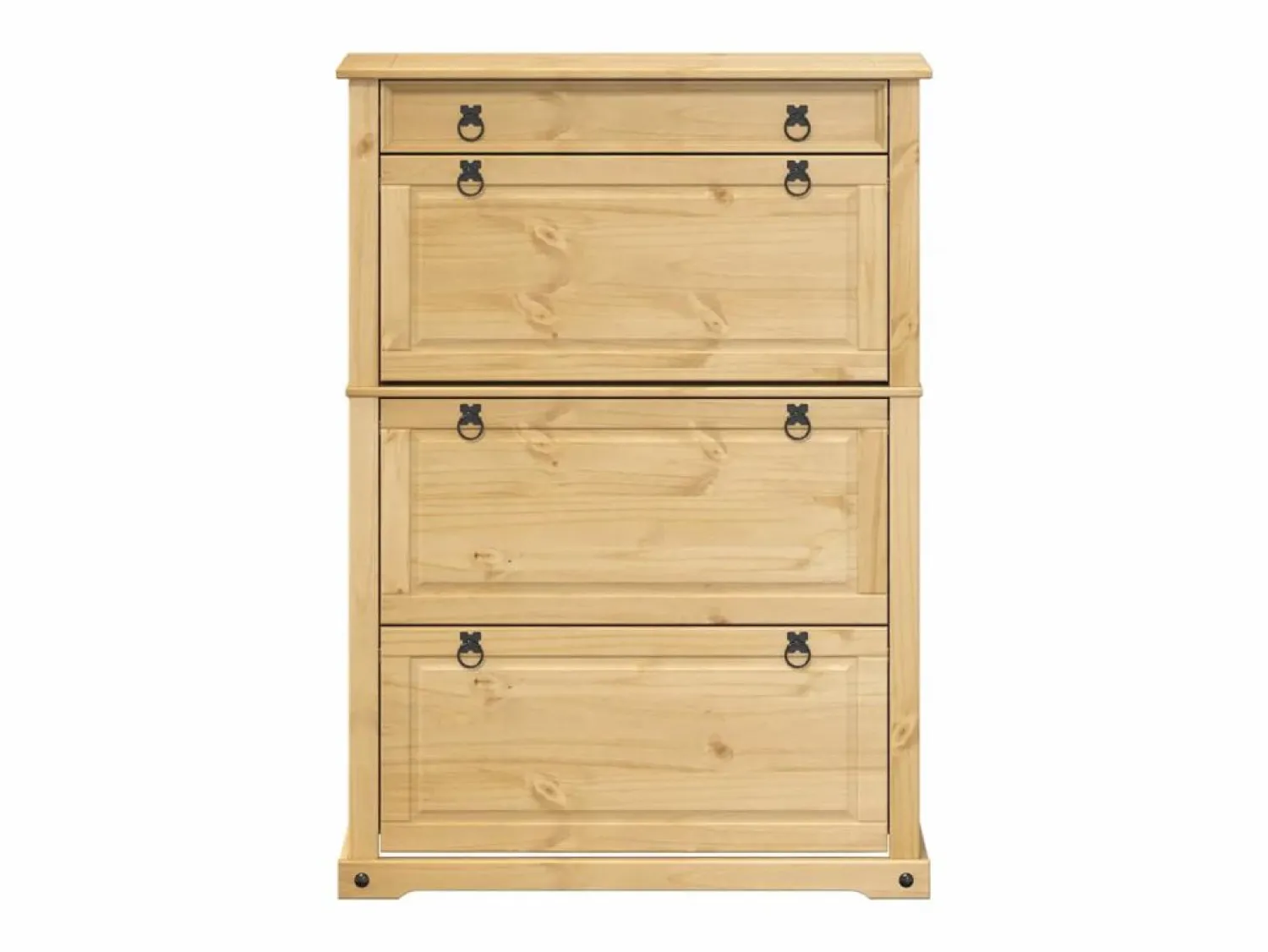 Outlet Mueble zapatero Corona madera maciza de pino 99x32x138 cm ES159669 Zapatero