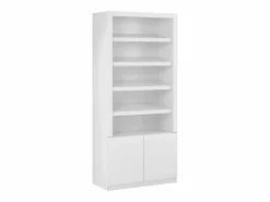 Online Vente-unique Mueble zapatero de 5 estantes y 2 puertas con luces LED en MDF - - DOLMINA Blanco