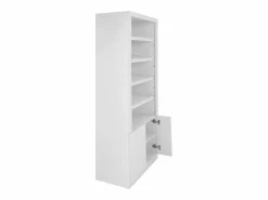 Online Vente-unique Mueble zapatero de 5 estantes y 2 puertas con luces LED en MDF - - DOLMINA Blanco