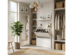 Clearance Mueble zapatero de 2 puertas abatibles - L75 cm Zapatero|Mueble De Almacenaje
