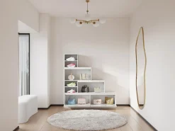 Vente-unique Mueble zapatero de 2 puertas y 6 compartimentos con luces LED en MDF - - LOVILA