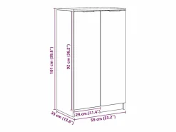 Best vidaxl Mueble zapatero madera ingeniería roble artisian 59x35x100,5 cm Color natural claro