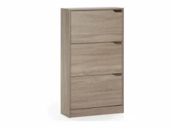 VS Venta-stock Mueble Zapatero Ángel 3 Puertas Color Roble, para 18 Pares