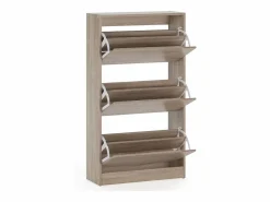VS Venta-stock Mueble Zapatero Ángel 3 Puertas Color Roble, para 18 Pares